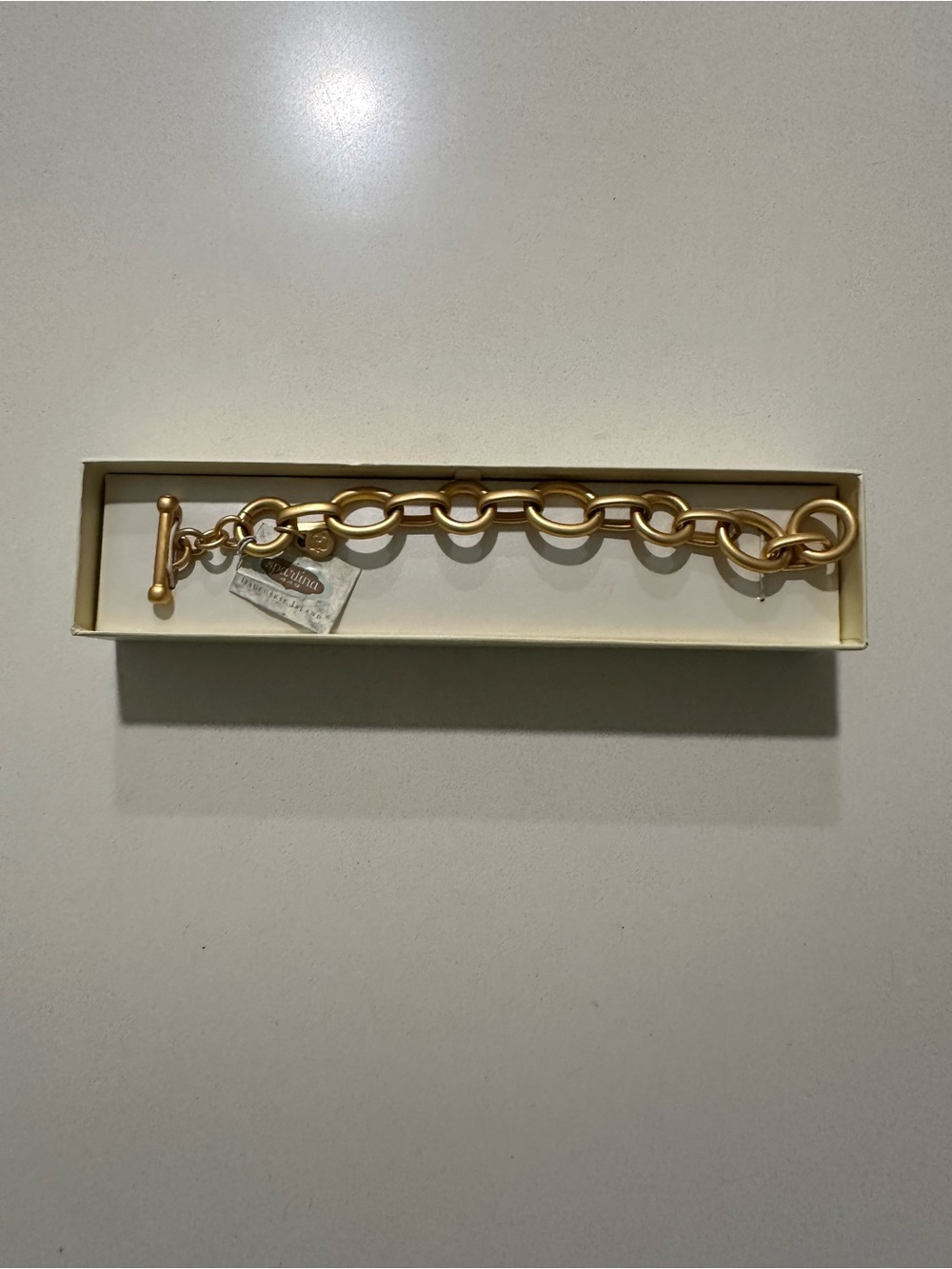 Gold Link Toggle Bracelet - Matte Finish